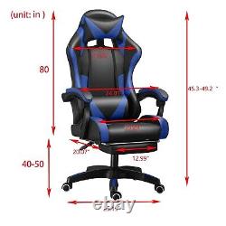 Ergonomic Gaming Chair Computer Racing Recliner Office Swivel Chair with Footrest