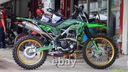 Exhaust Full System Racing Pipe Kit Stainless Steel Carbon Fit Kawasaki Klx 230