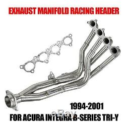 Exhaust Manifold Racing Header B16 B18b20 Fit 94-01 Acura Integra B-series Tri-y