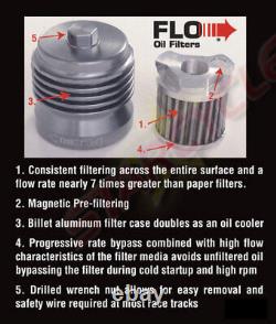 FLO Reusable Stainless Steel Spin On Black Oil Filter PC Racing PCS4B