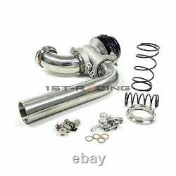 FOR Tial 44mm VBand Turbo External Wastegate 14PSI+90Deg Elbow inlet+outlet pipe