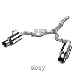 Fit 07-12 Nissan Altima L32 4Dr Dual 4Rolled Muffler Tip Racing Catback Exhaust