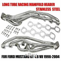 Fit For Ford Mustang Gt 4.6 V8 96-04 Stainless Long Tube Racing Manifold Header