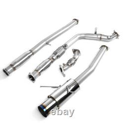 For 02-07 Wrx/sti Gd/gg 4.5 Burnt Tip Racing Turbo Catback+down+up Pipe Exhaust