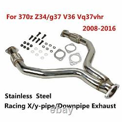 For 08-16 370z Z34/g37 V36 Vq37vhr Stainless Racing X/y-pipe/pipe Exhaust