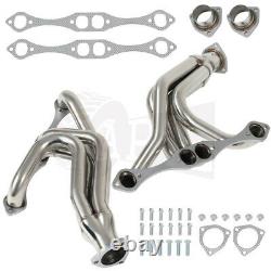 For 1955-57 S/B Chevy Car 150 210 Bel Air Chrome Stainless Racing Header Exhaust