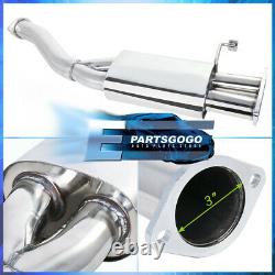 For 89-94 Nissan 240SX S13 Dual Muffler Stainless Steel Catback Exhaust System