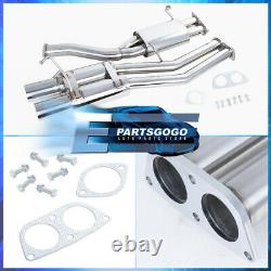 For 89-94 Nissan 240SX S13 Dual Muffler Stainless Steel Catback Exhaust System