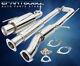 For 98-02 Accord F23 2.3l Stainless Steel 2.5 Catback Exhaust 4 Tip + Silencer