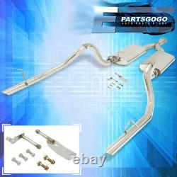 For 98-04 Ford Mustang 3.8L V6 70mm Piping Dual Cat Back Exhaust System 2.2 Tip