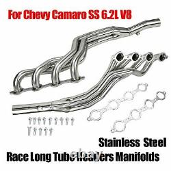 For Chevy Camaro SS 6.2L V8 Stainless Race Long Tube Headers Manifolds 2010-2015