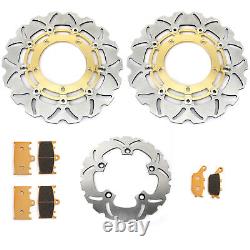 Front Rear Stainless Steel Brake Rotor Disc Pads GSX650F 08-15 GSF650 07-14