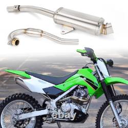 Full System Exhaust Muffler Stainless Steel Racing For Kawasaki KLX140 KLX140L R