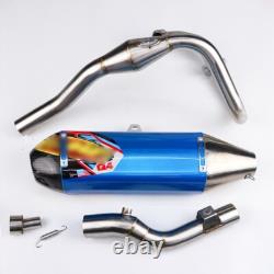 Full System Racing Pipe Kit Stainless Steel Carbon Blue For Kawasaki Klx 230