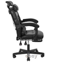 Gaming Chair Reclining Racing Chair High Back with Footrest Leather Office Home