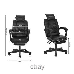 Gaming Chair Reclining Racing Chair High Back with Footrest Leather Office Home