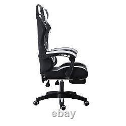 Gaming Chair Swivel Computer Racing Ergonomic Office Chair with Footrest White