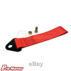 High Strength Sports Racing Tow Strap Set for Front Rear Bumper Towing Hook Red