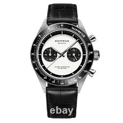 Hoffman RACING Hybrid Chronograph Quartz Mechanical Steel Black Whit Men's Watch