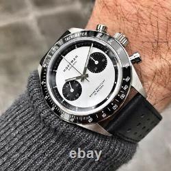 Hoffman RACING Hybrid Chronograph Quartz Mechanical Steel Black Whit Men's Watch