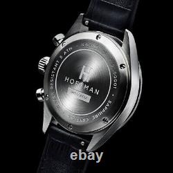 Hoffman RACING Hybrid Chronograph Quartz Mechanical Steel Black Whit Men's Watch