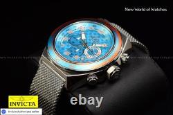 Invicta Men's RACING Chronograph LIGHT BLUE Dial Stainless Steel Watch-50mm