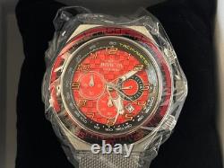 Invicta Men's Racing 50mm RED Chronograph Dial Stainless Steel Mesh Band Watch