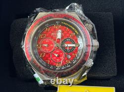 Invicta Men's Racing 50mm RED Chronograph Dial Stainless Steel Mesh Band Watch