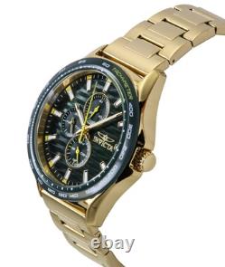 Invicta Racing Gold Tone Stainless Steel Green Dial Quartz 48870 Men's Watch