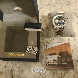 Jack Mason Black Racing Chronograph Watch 40mm Mirabeau Black JM-R402-004 EXC
