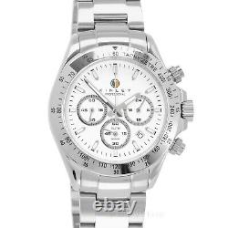 KINLEY Racing Series Mens Chronograph Watch, White Dial, Stainless Steel Band