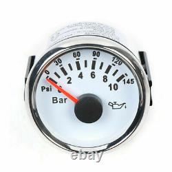 MOTOR METER RACING Classic 6 Gauge Set Speedometer stainless steel plate white