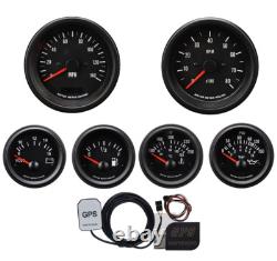 MOTOR METER RACING VD 6 Gauge Set GPS Speedometer MPH °F PSI White LED 85mm 52mm
