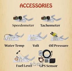 MOTOR METER RACING VD 6 Gauge Set GPS Speedometer MPH °F PSI White LED 85mm 52mm