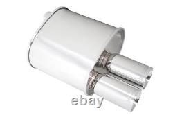 Megan Racing 3 F-rt Dual Stainless Roll Tips Universal Muffler 2.5 Inlet