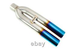 Megan Racing Universal Stainless Angled Twin Blast Pipes 3 Blue Tip 3 Inlet