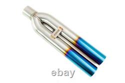 Megan Racing Universal Stainless Straight Twin Blast Pipes 3 Blue Tip 3 Inlet