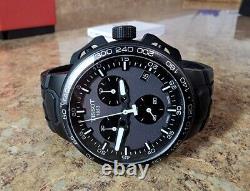Men's Tissot T-Race Chronograph Stainless Steel Watch with Silicone Strap
