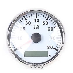 Motor Meter Racing Classic 6 Gauge Set Speedometer Stainless Steel Plate White
