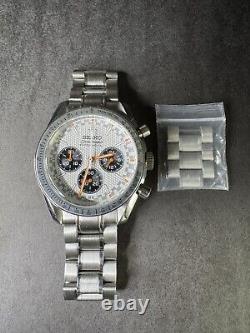 New Chronograph Racing Dial Speedmster Seiko Mod Stainless Quartz Men's Watch