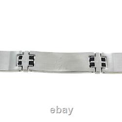 Nicky Hayden Moto GP Racing #1 Stainless Steel Rubber Insert Mens Bracelet