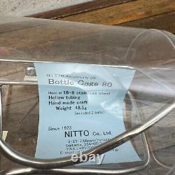 Nitto Anniversary 80 Water Bottle Cage Silver Stainless Steel NOS Tour Race Bike