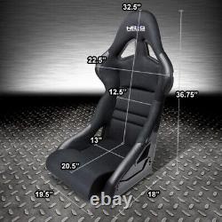 Nrg Deep Bucket Racing Seats+cushion+stainless Steel Brackets For Bmw E36 2dr