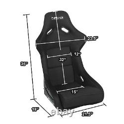 Nrg Fiberglass Bucket Racing Seats+stainless Steel Bracket For 92-95 CIVIC Ej/eg