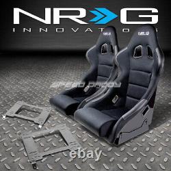 Nrg Type-r Deep Bucket Racing Seats+stainless Steel Bracket For 98-02 Accord Cg