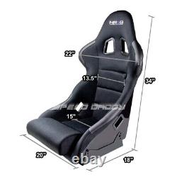 Nrg Type-r Deep Bucket Racing Seats+stainless Steel Bracket For 98-02 Accord Cg