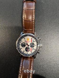 Official Hesketh Racing Chronograph Men's Watch Brown Leather Stainless Steel