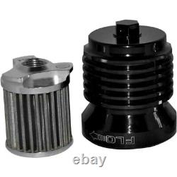 PC Racing FLO Spin On Stainless Steel Oil Filter Black PCS4B