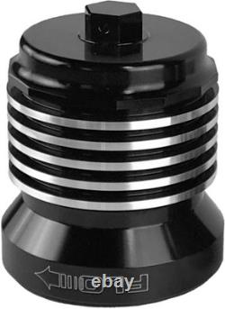 PC Racing FLO Spin On Stainless Steel Oil Filter Black with Polished Cooling F
