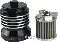 PC Racing Flo Spin On Stainless Steel Oil Filter Black with Polished HARLEY BMW